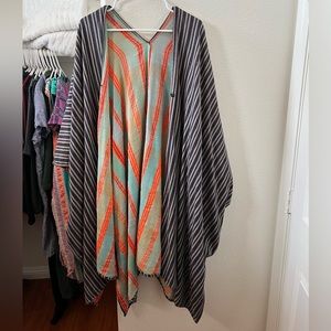 Ace and Jig poncho in celadon/channel